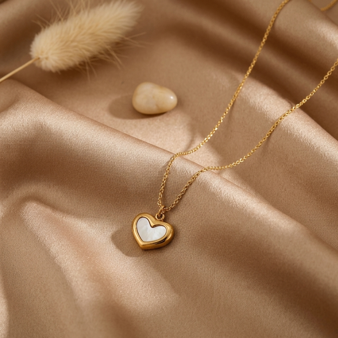 Golden Heart Shell Pendant