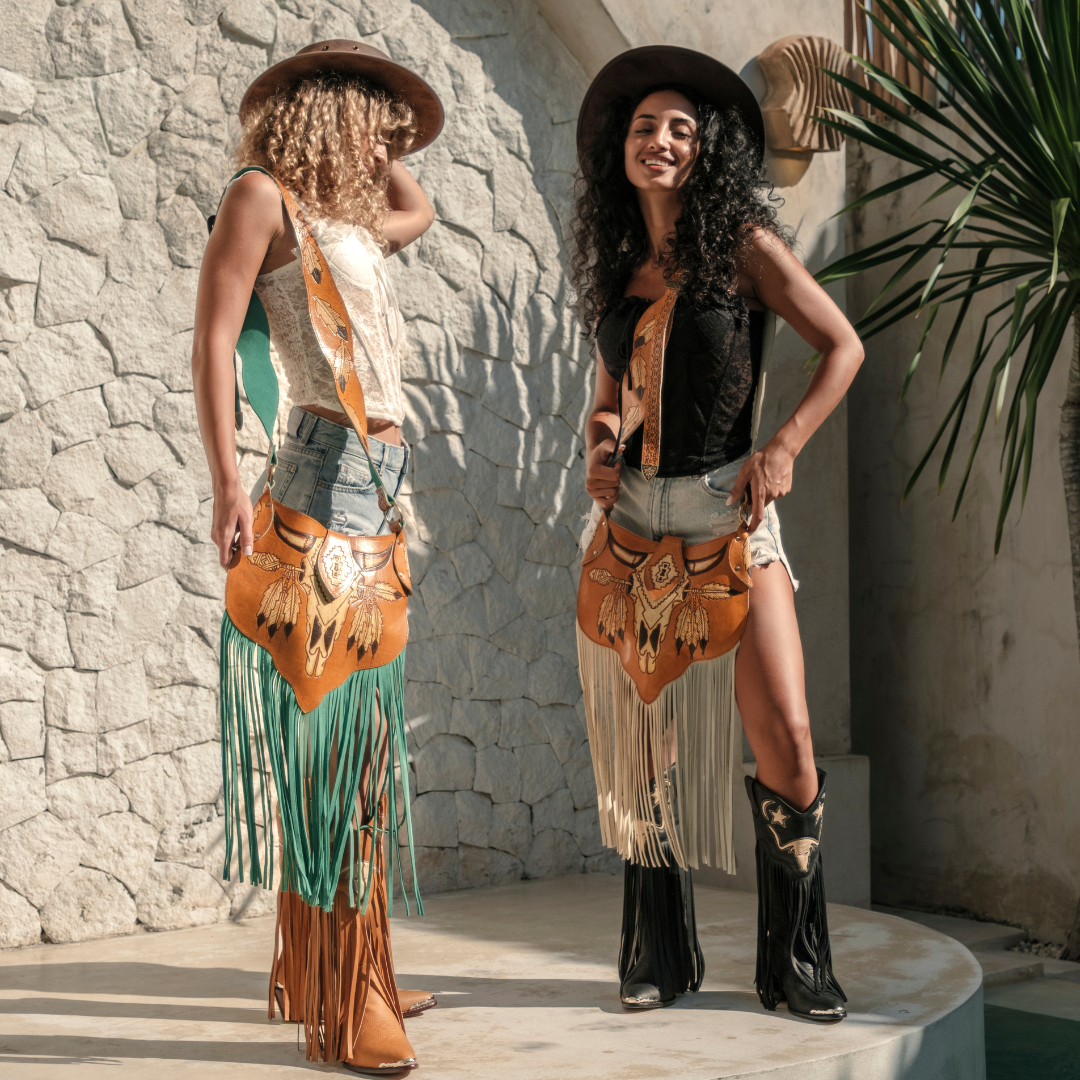 Boho Bronco Bag | Cream White Fringe