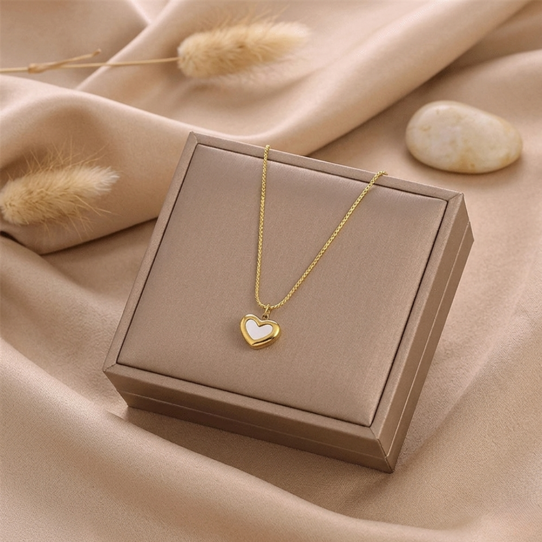 Golden Heart Shell Pendant