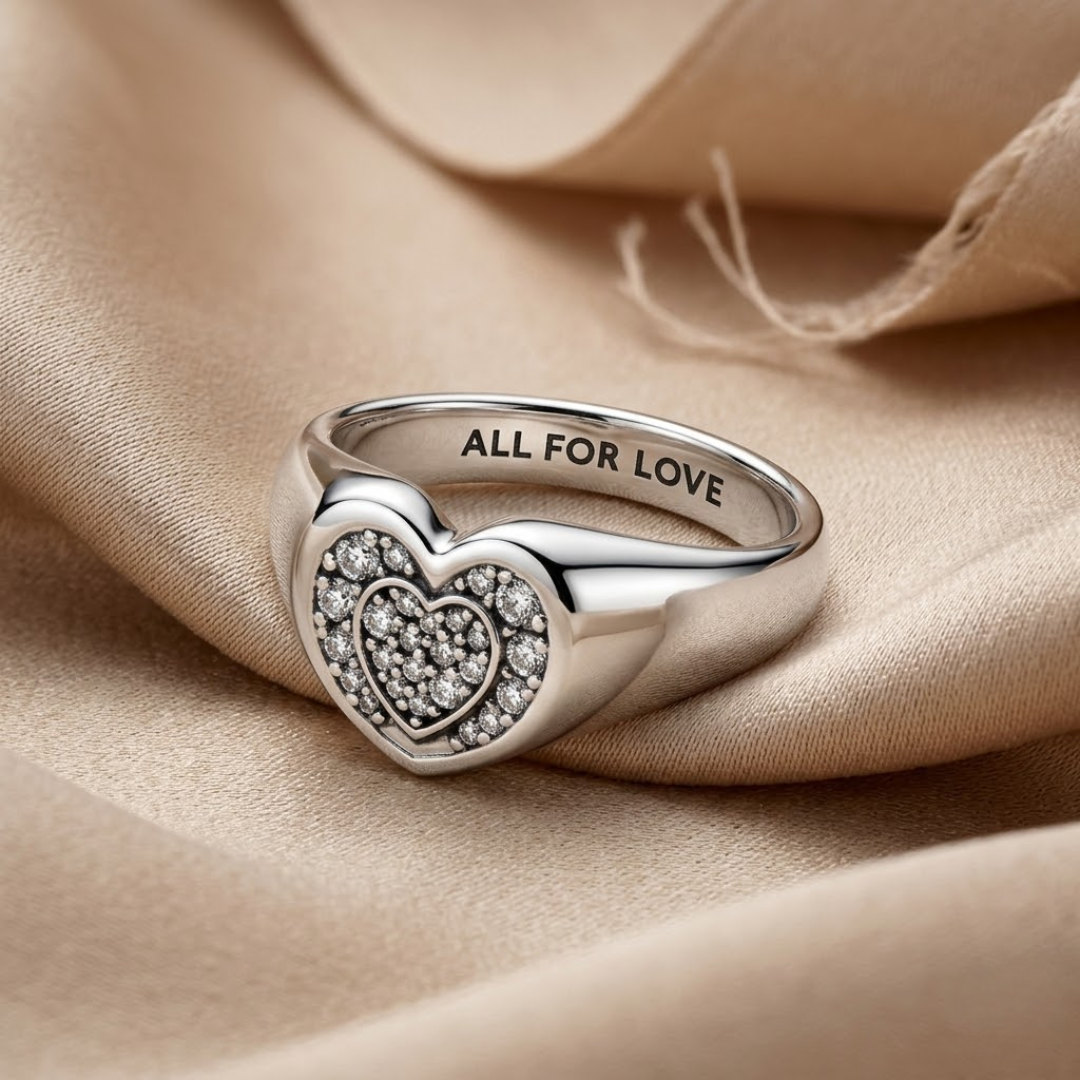 Heart Dome Signet Ring