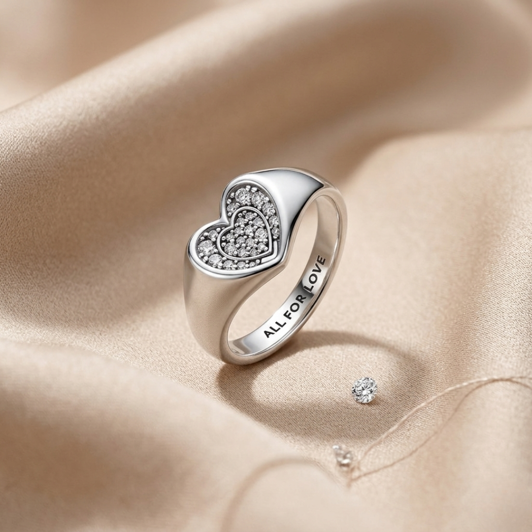 Heart Dome Signet Ring