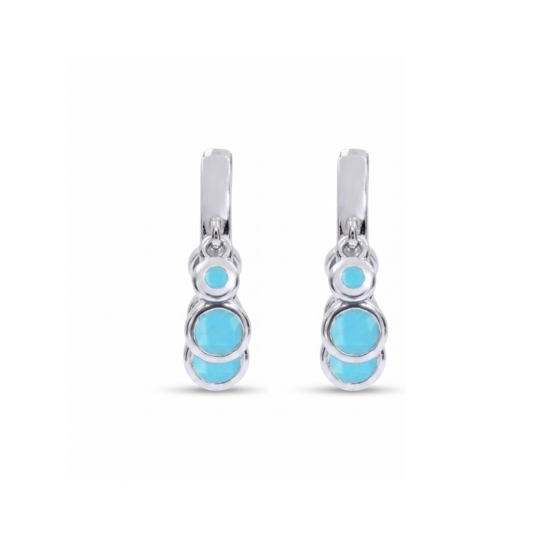 Silver Turquoise Bubble Earrings