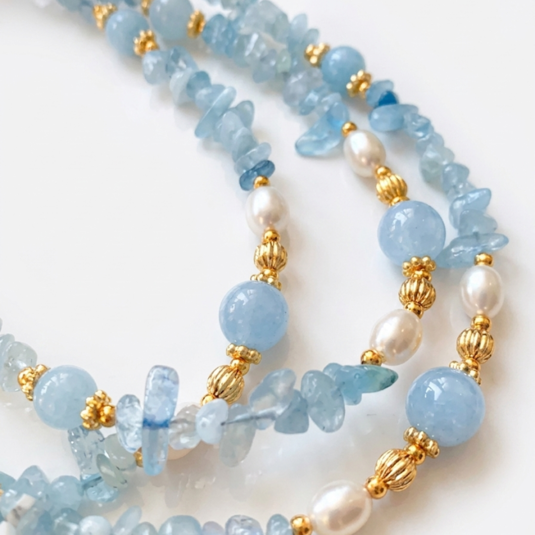 Aqua Coastal Pearl Necklace