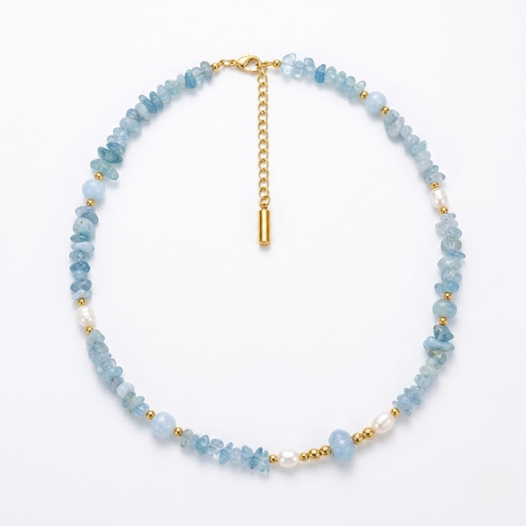 Aqua Coastal Pearl Necklace