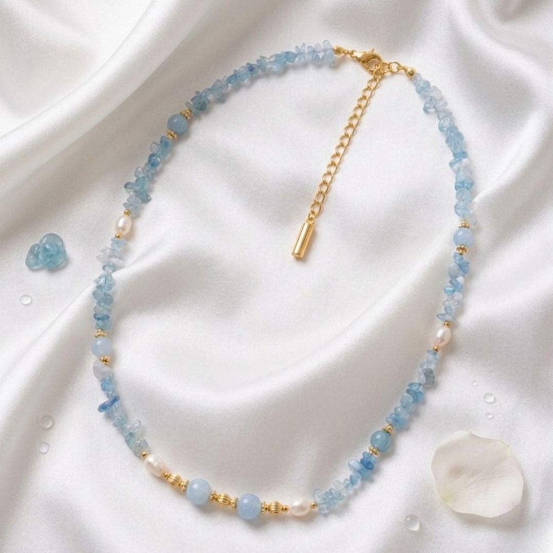 Aqua Coastal Pearl Necklace