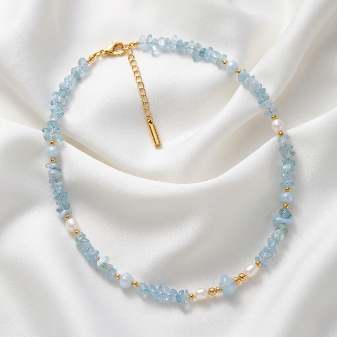 Aqua Coastal Pearl Necklace