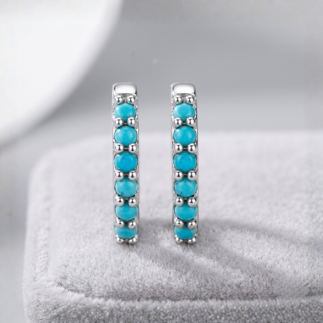Côte Turquoise Huggie Hoops