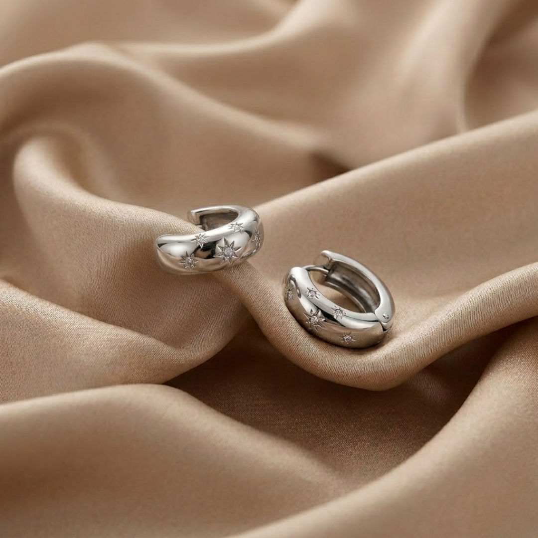 Celeste Star Huggie Hoops