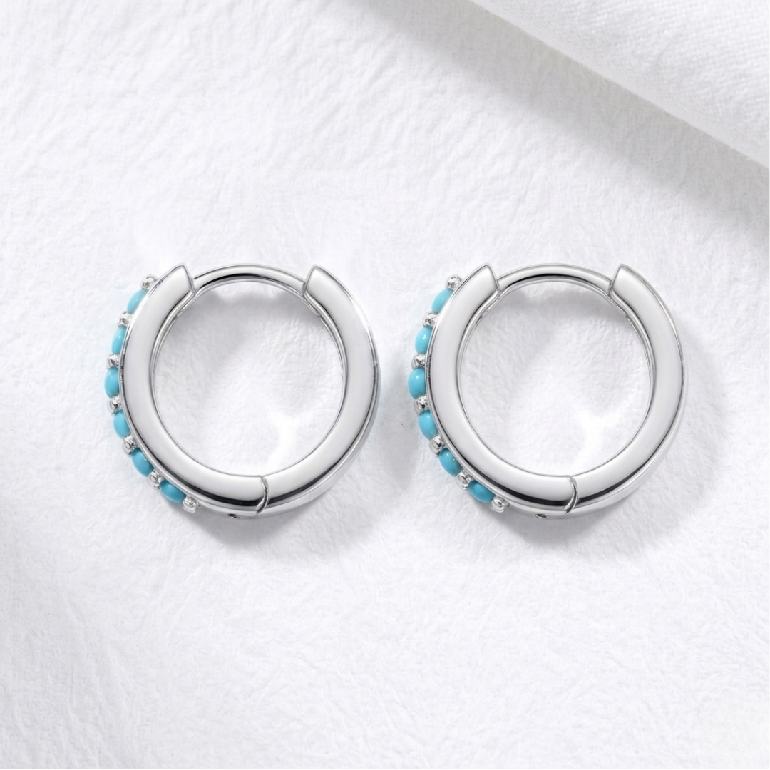Côte Turquoise Huggie Hoops