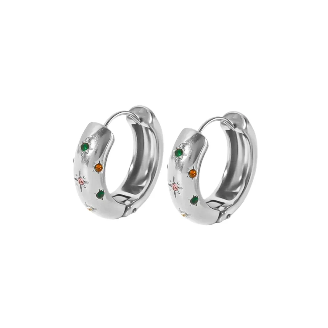 Aurora Multicolour Star Huggie Hoops