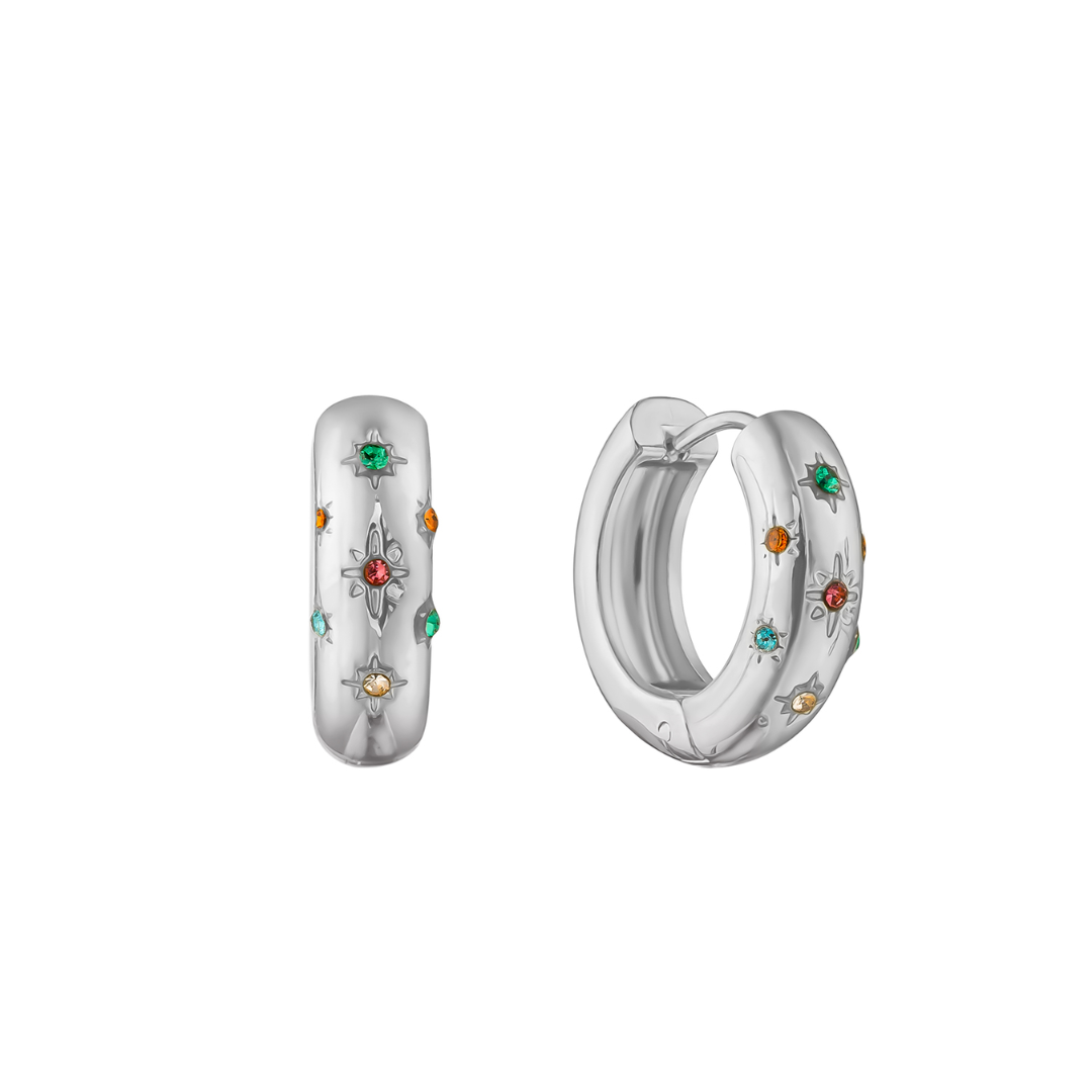 Aurora Multicolour Star Huggie Hoops