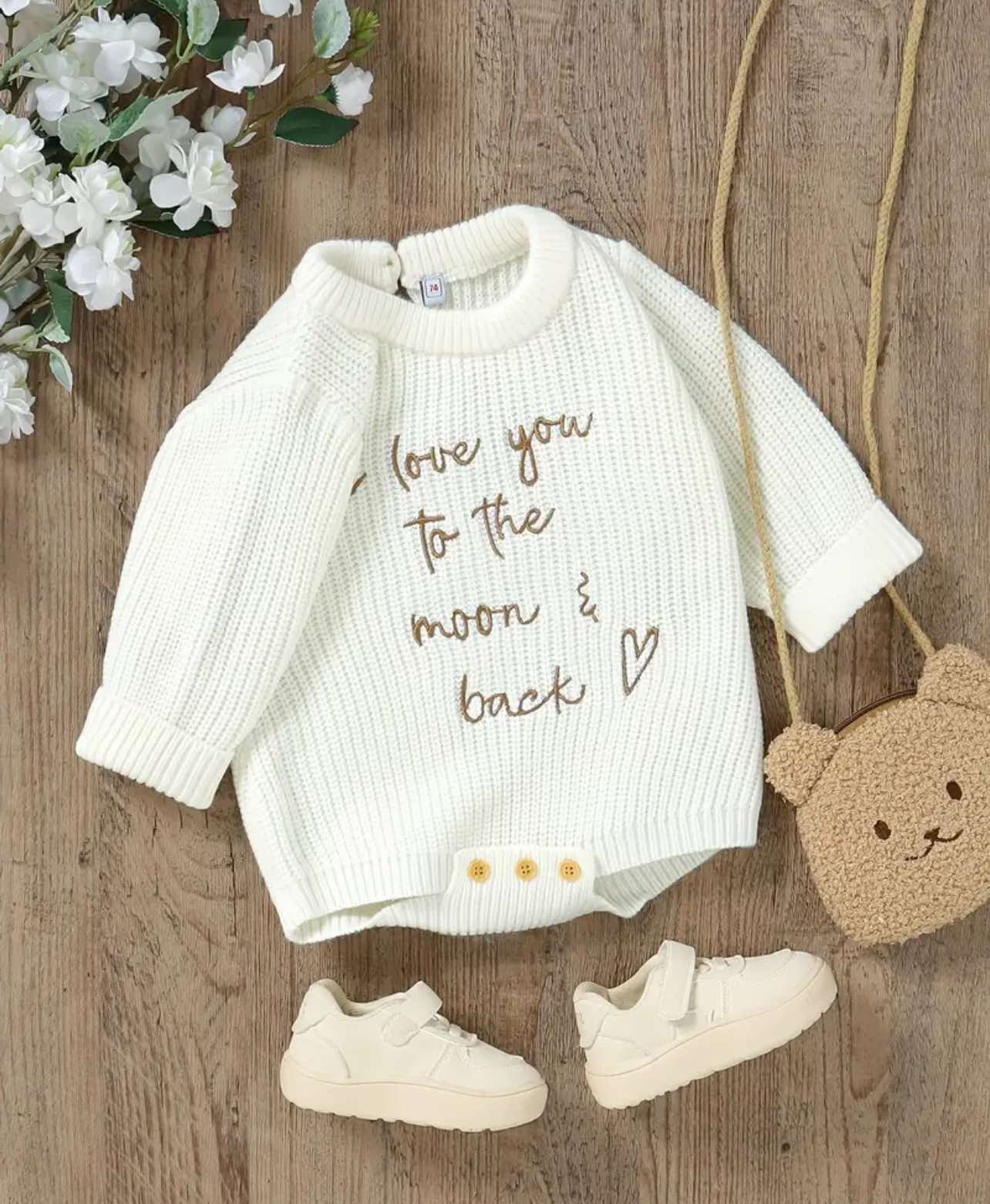 "Love You to the Moon & Back" White Romper