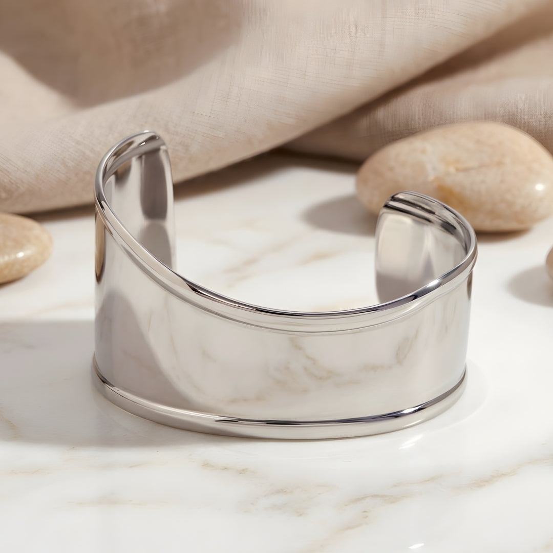 Luxe Bone Cuff Silver Bracelet