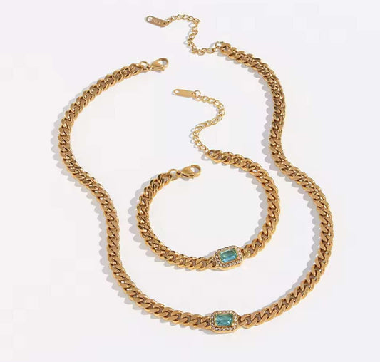 The Country Gold Necklace and Bracelet Set