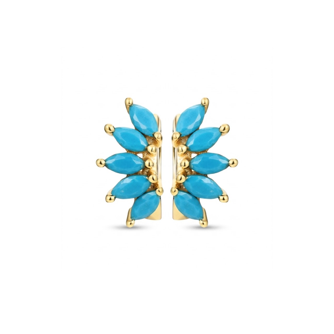 Soleil Turquoise Crown Huggies