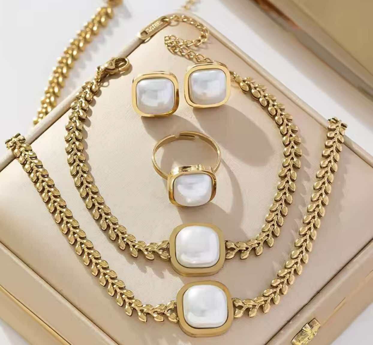 The Riverstone Set | Necklace, earrings, and ring