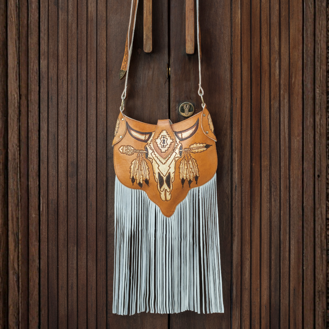 Boho Bronco Bag | Cream White Fringe
