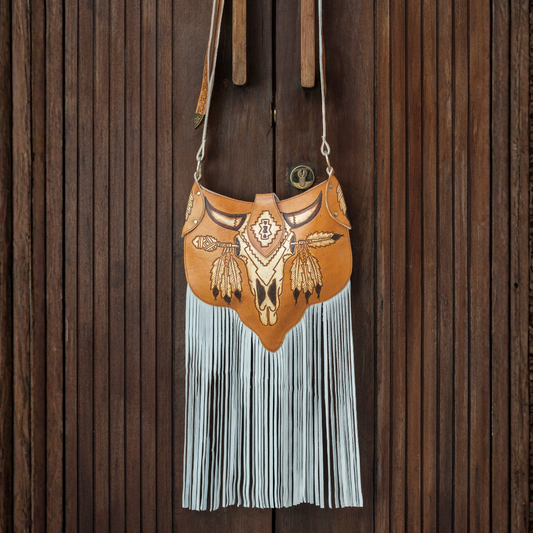 Boho Bronco Bag | Cream White Fringe