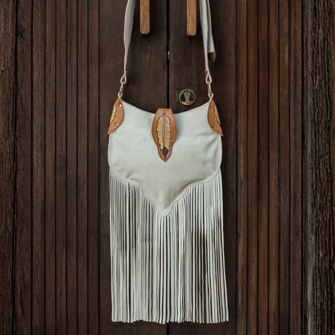 Boho Bronco Bag | Cream White Fringe