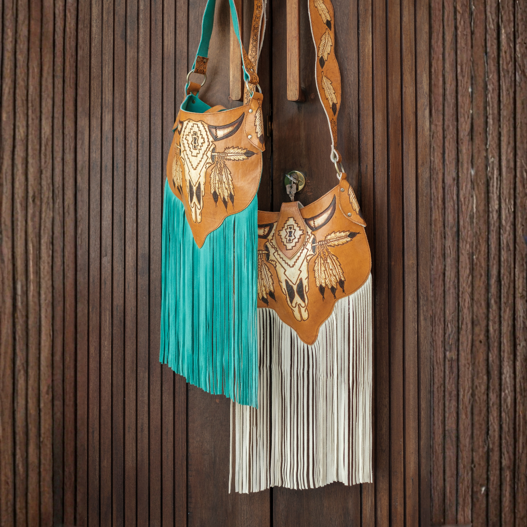 Boho Bronco Bag | Cream White Fringe