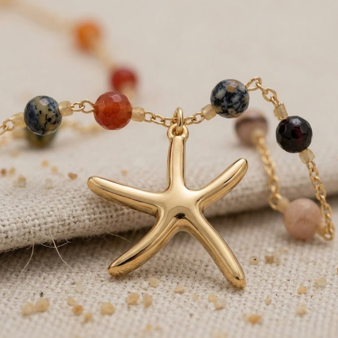 Marea Sol Starfish Beaded Necklace