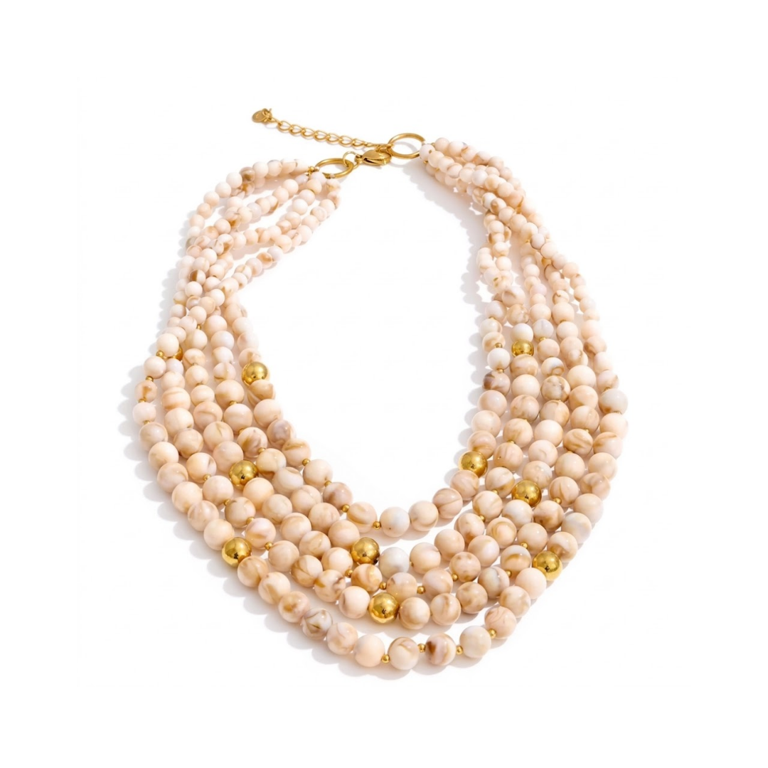 Savanna Multi-Strand Resin Bead Necklace