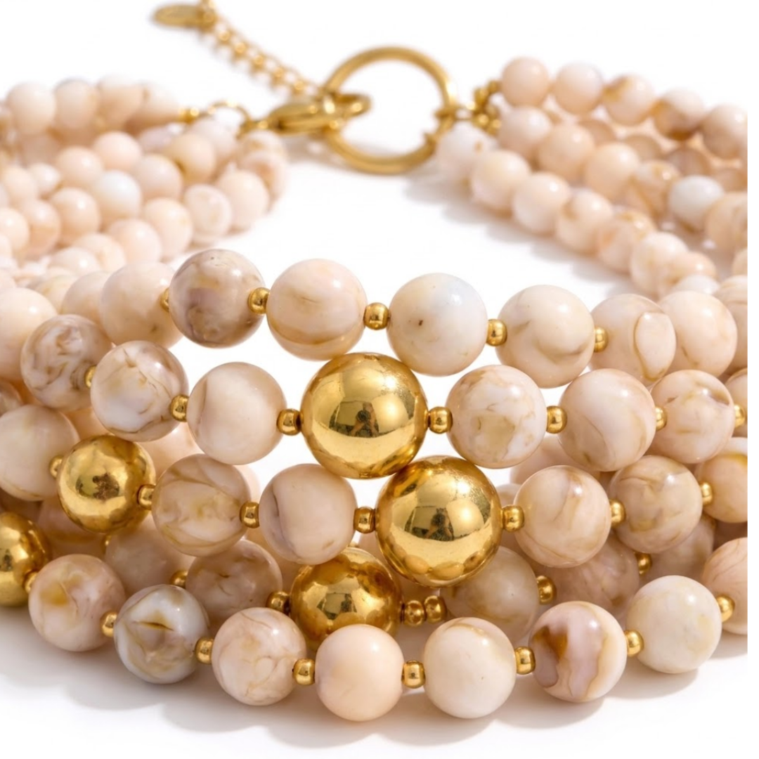 Savanna Multi-Strand Resin Bead Necklace