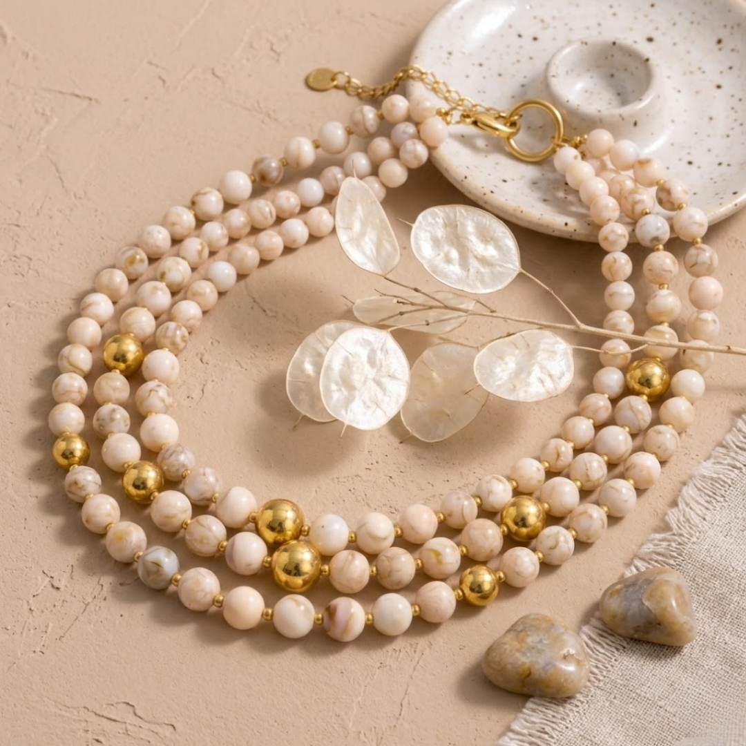 Savanna Multi-Strand Resin Bead Necklace
