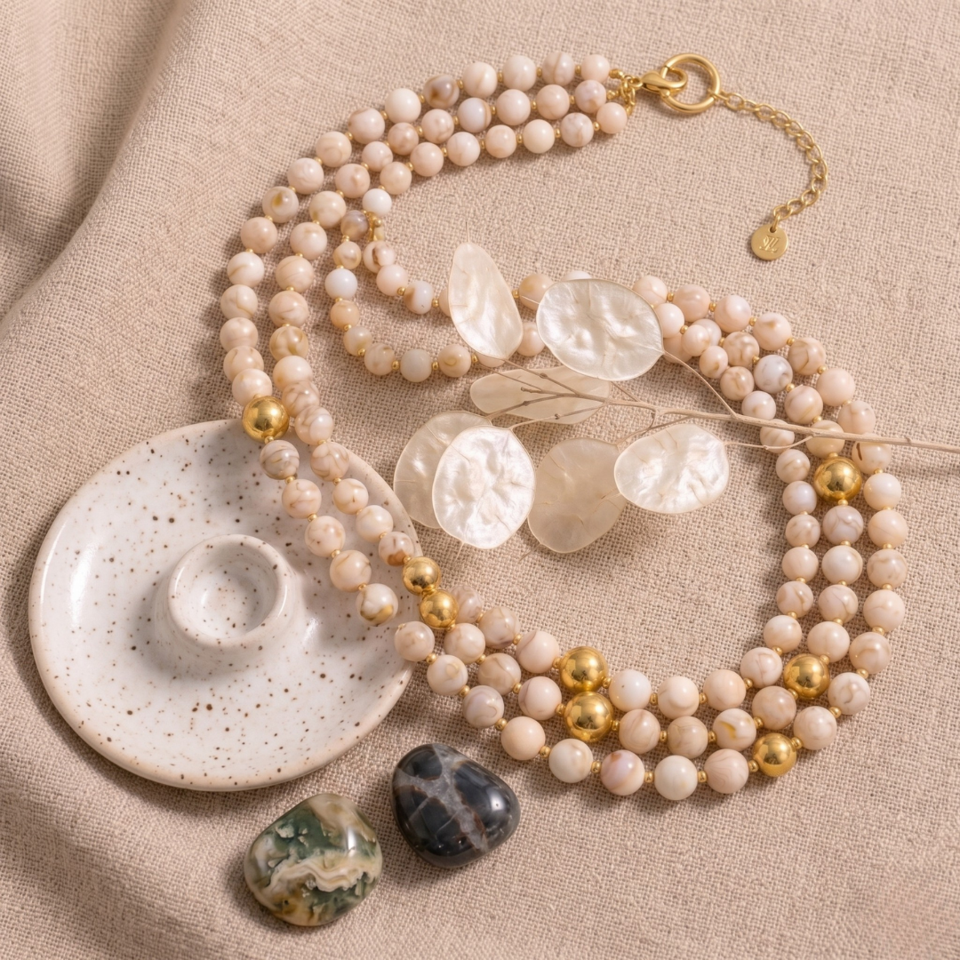 Savanna Multi-Strand Resin Bead Necklace