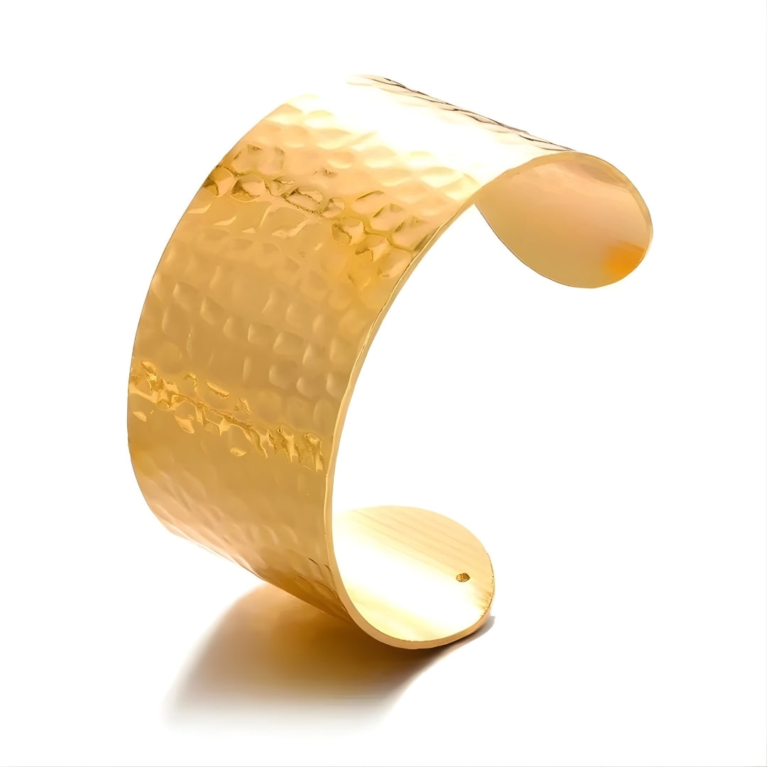 Gold Forge Wide Stainless Cuff