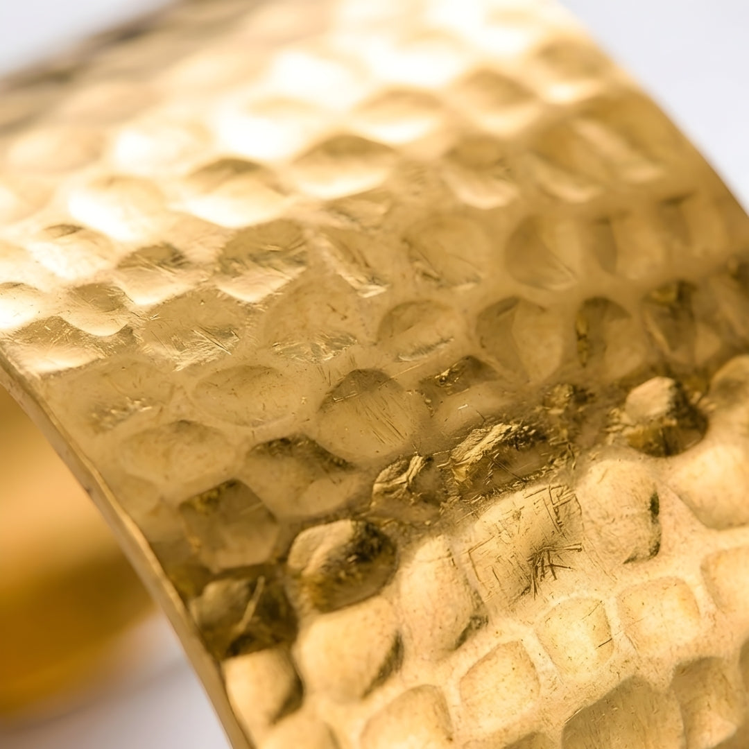 Gold Forge Wide Stainless Cuff