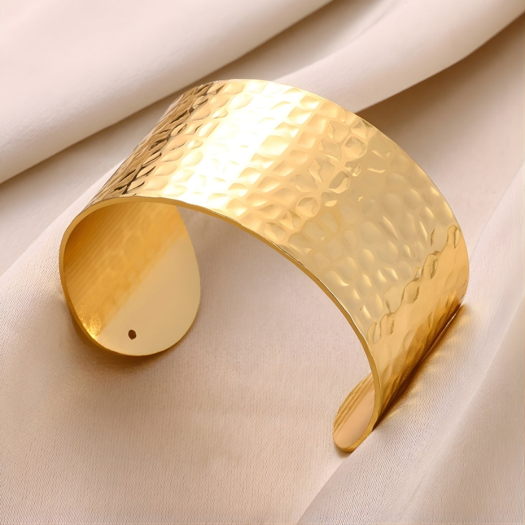 Gold Forge Wide Stainless Cuff