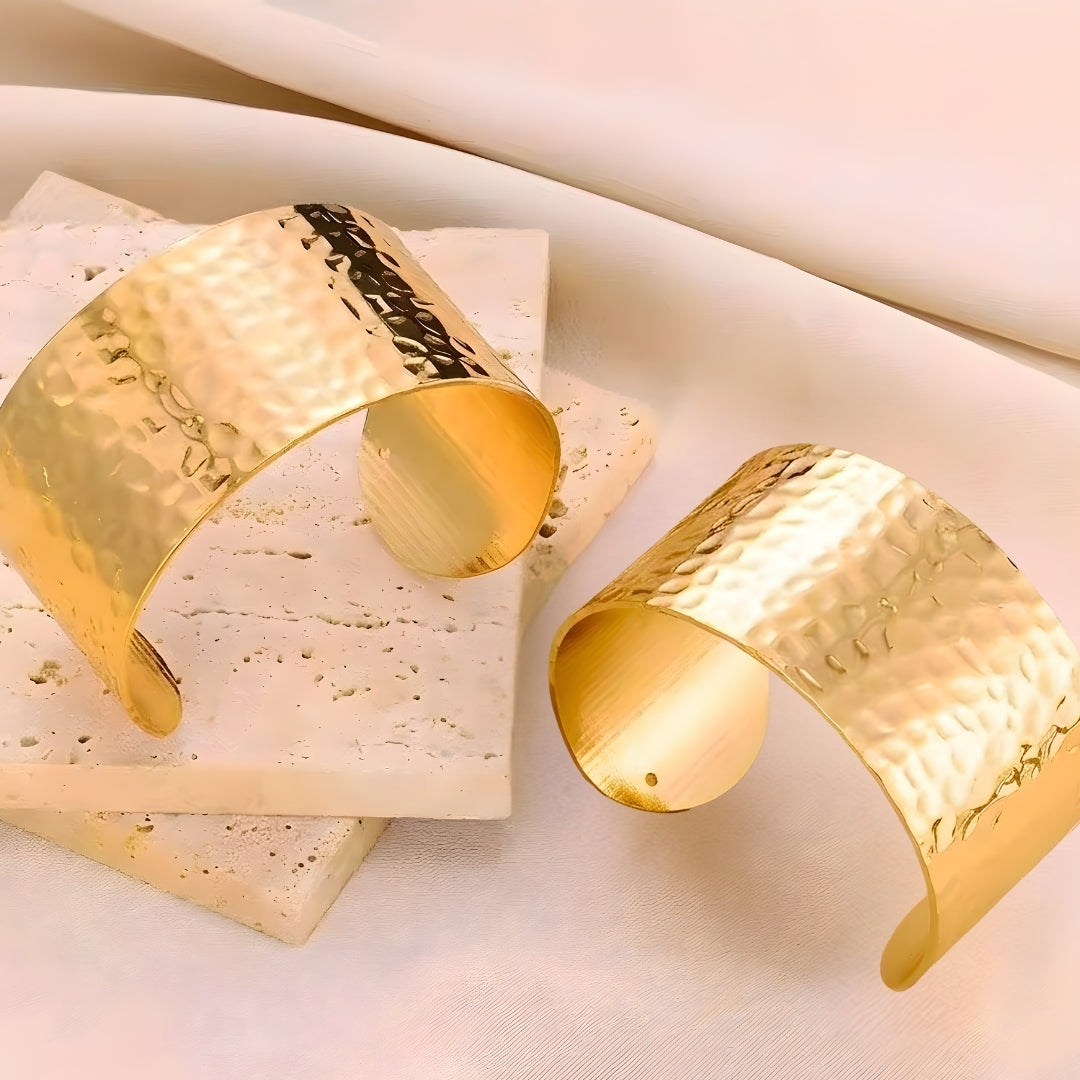 Gold Forge Wide Stainless Cuff
