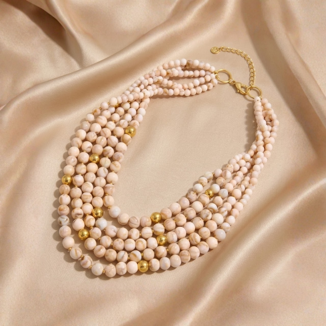 Savanna Multi-Strand Resin Bead Necklace