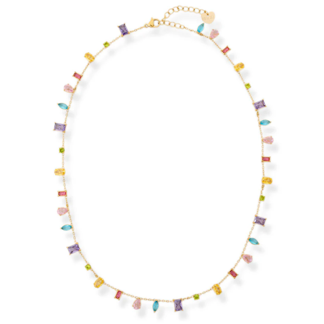 Prisme Rainbow Zirconia Tennis Necklace