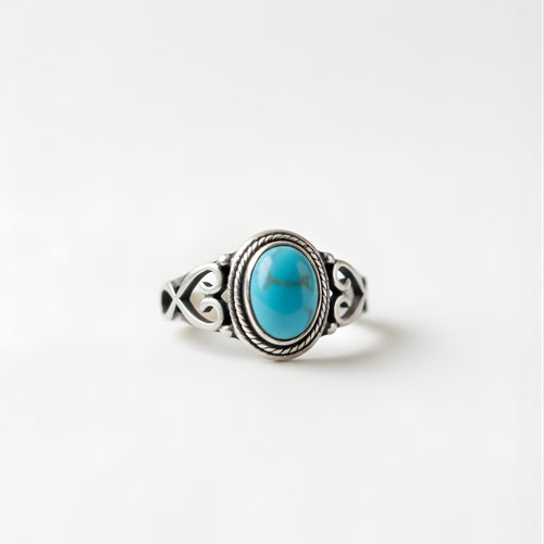 Aqua Sol Ring Perth Australia House of Hide silver ring with turquoise stone on white background