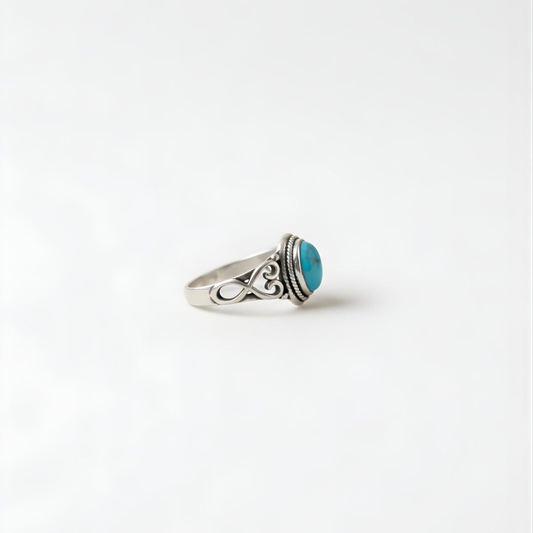 Silver ring featuring turquoise gemstone by House of Hide Perth jewellery