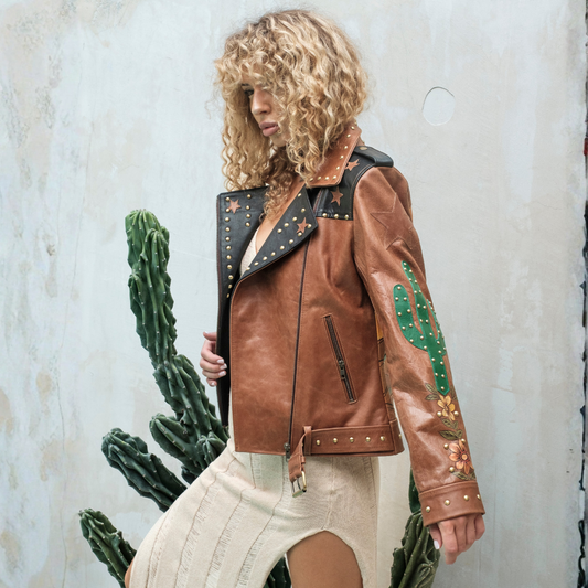 Western fashion Australia
Cowgirl jacket
Festival leather jacket
Statement leather jacket
Boho Western jacket