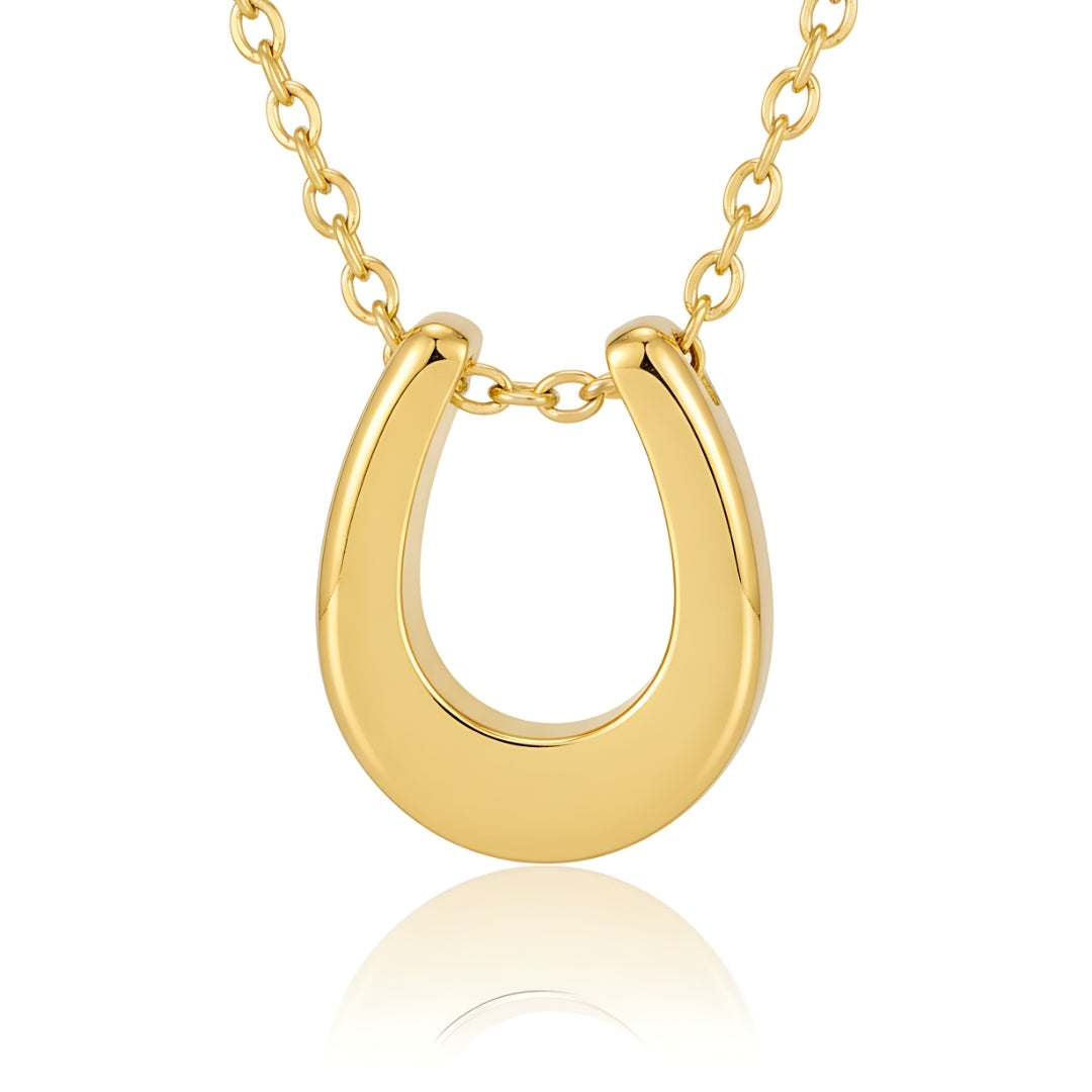 Aurea Horseshoe Necklace Perth Australia Houseofhide symbolising luck, elegance, and timeless sophistication.