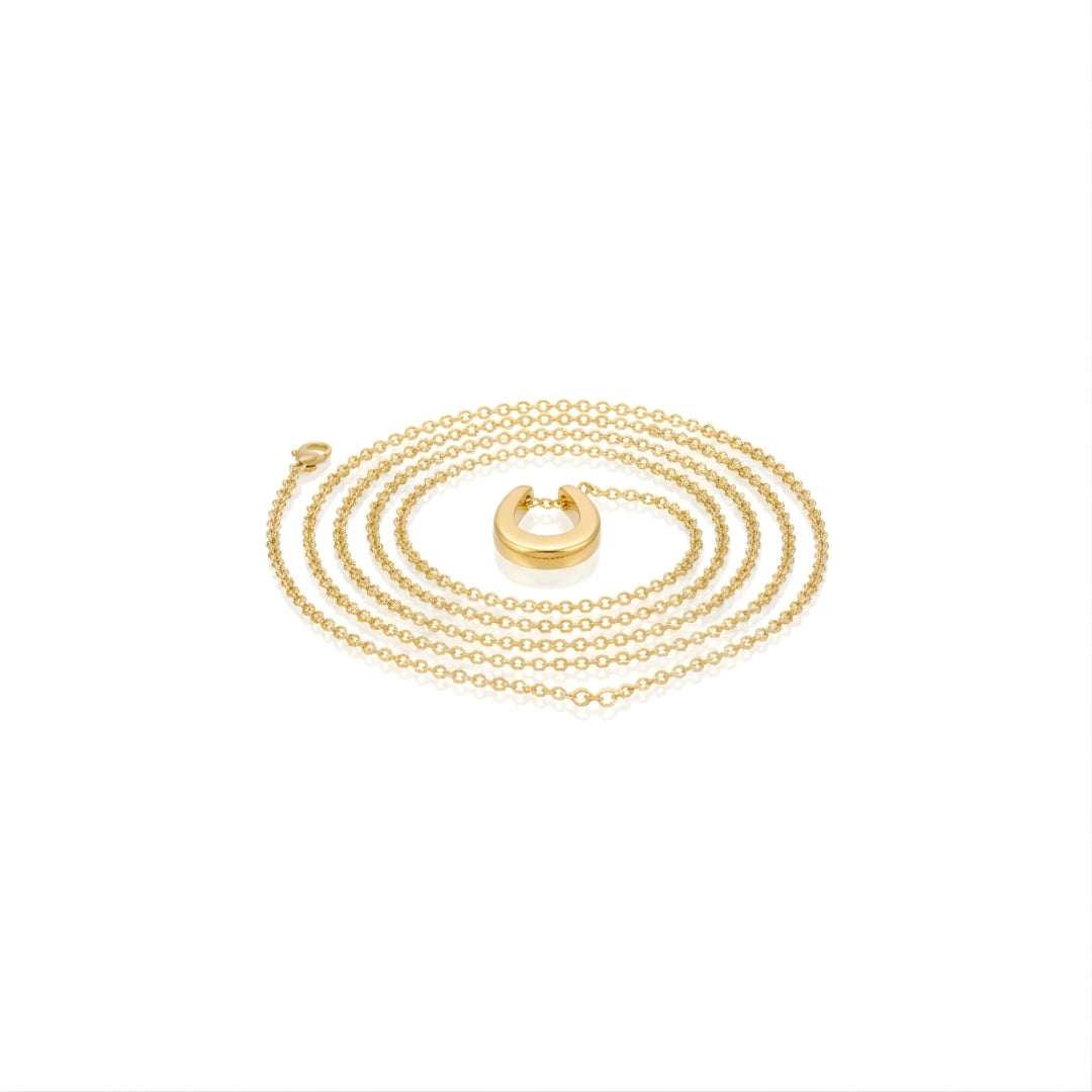 Elegant Aurea Horseshoe Necklace Perth Australia Houseofhide displayed on a neutral background highlighting minimalist design.