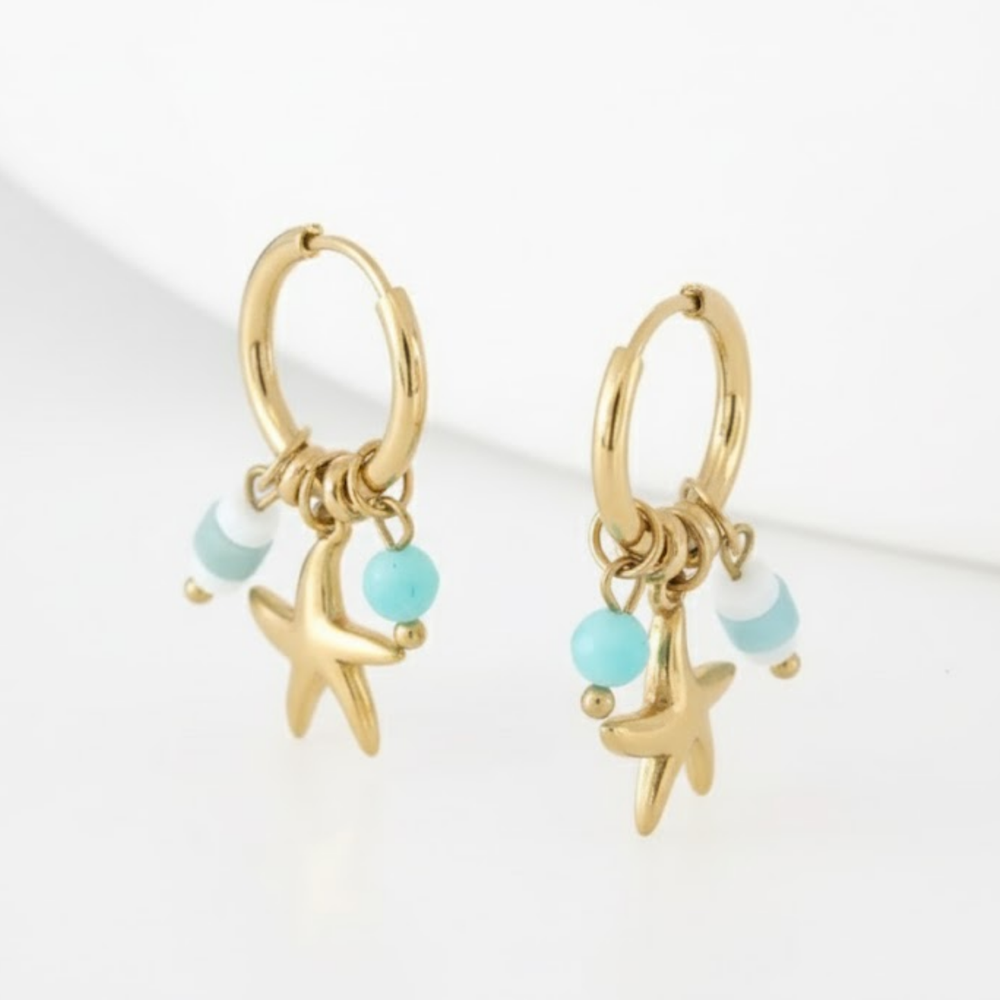 Aurelia Hoops Perth Australia handmade coastal earrings with starfish design