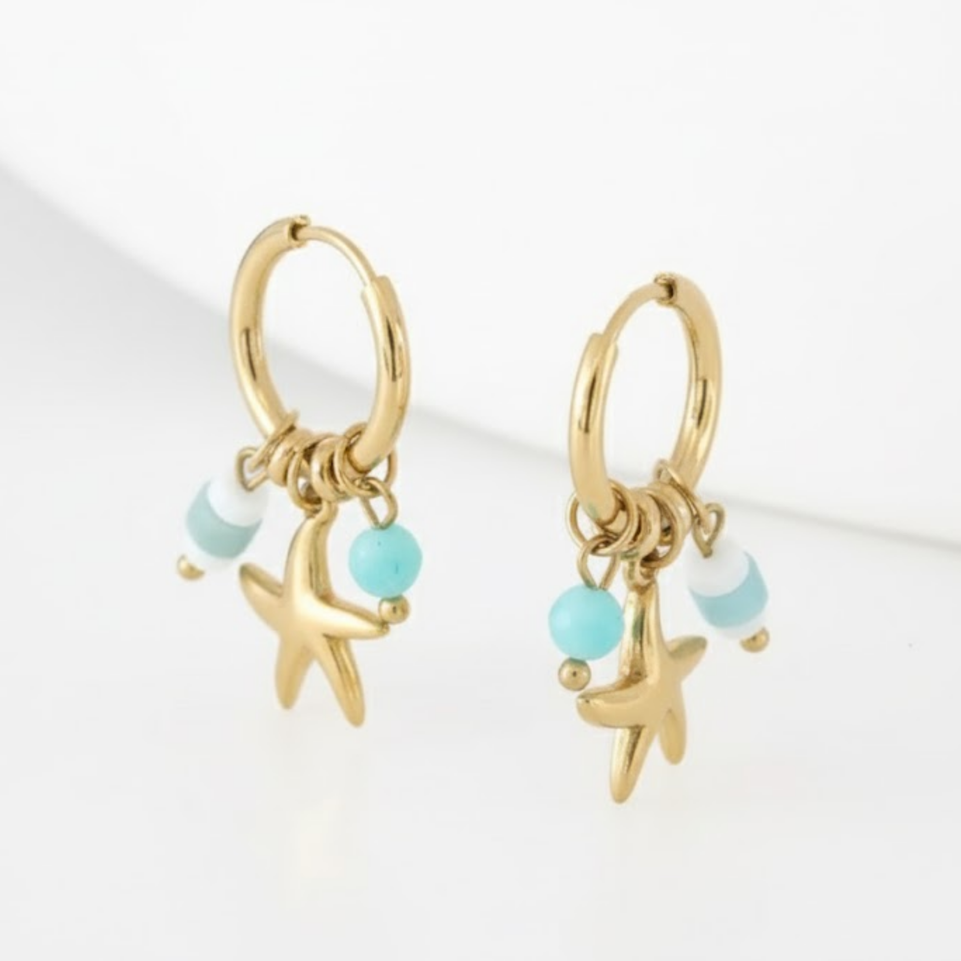 Aurelia Hoops Perth Australia handmade coastal earrings with starfish design