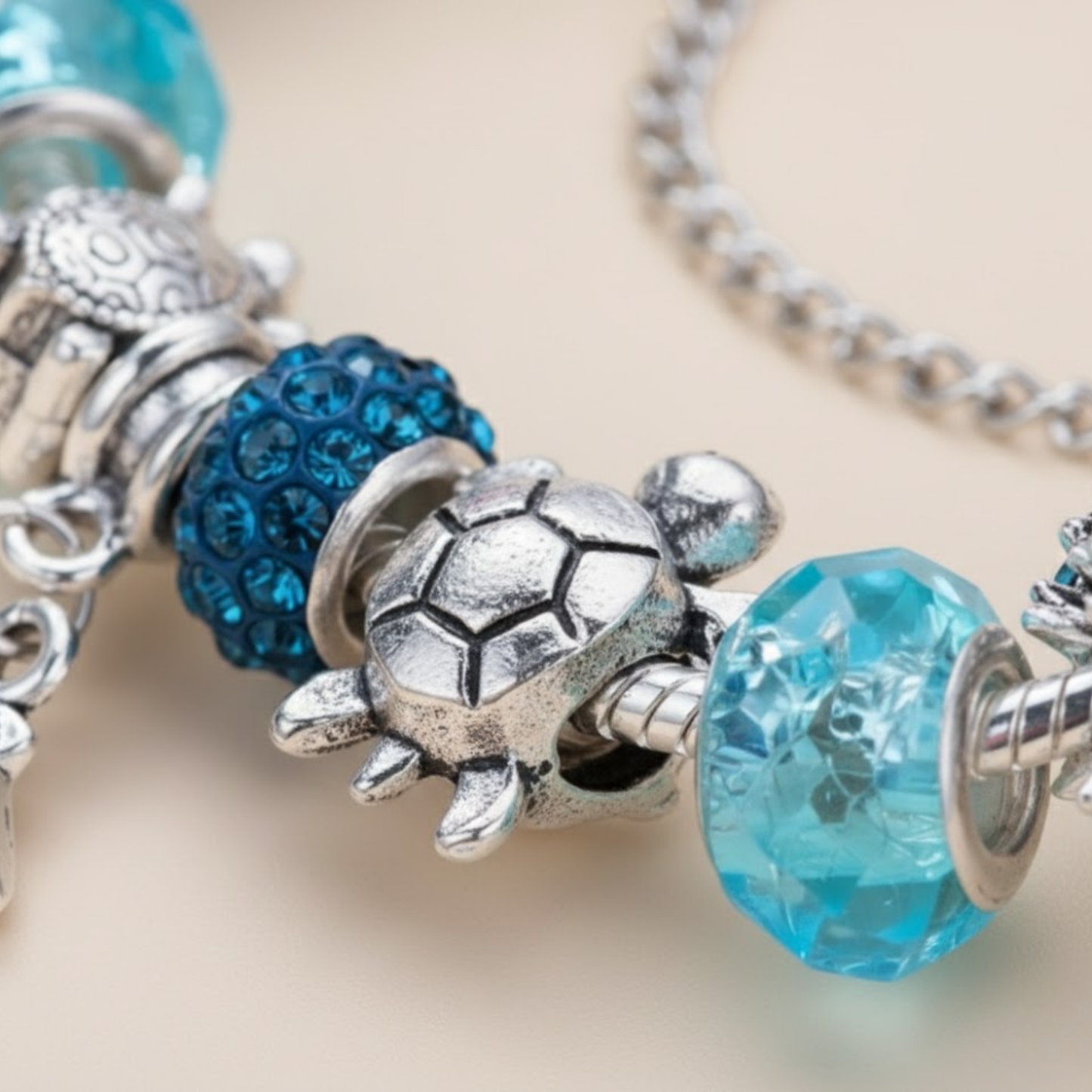 Handcrafted Azure Tide Bracelet featuring turquoise beads and ocean-inspired charms Perth Australia jewellery boutique