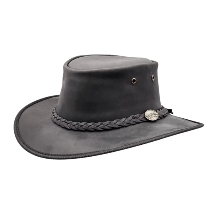 The Barmah 1060 Foldaway Bronco Hat is built for explorers, crafted from premium Australian full grain cattle leather 