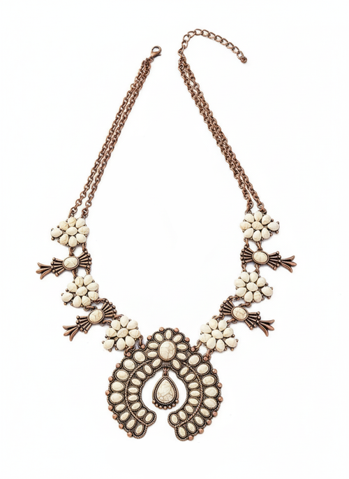 Handcrafted Bohemian Elegance Necklace Perth Australia elegant floral pendant necklace from House of Hide