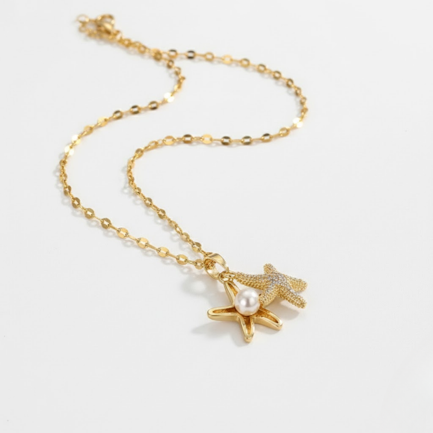 Handcrafted Boho Starshine Pendant Necklace Perth Australia gold coastal jewellery with titanium steel chain