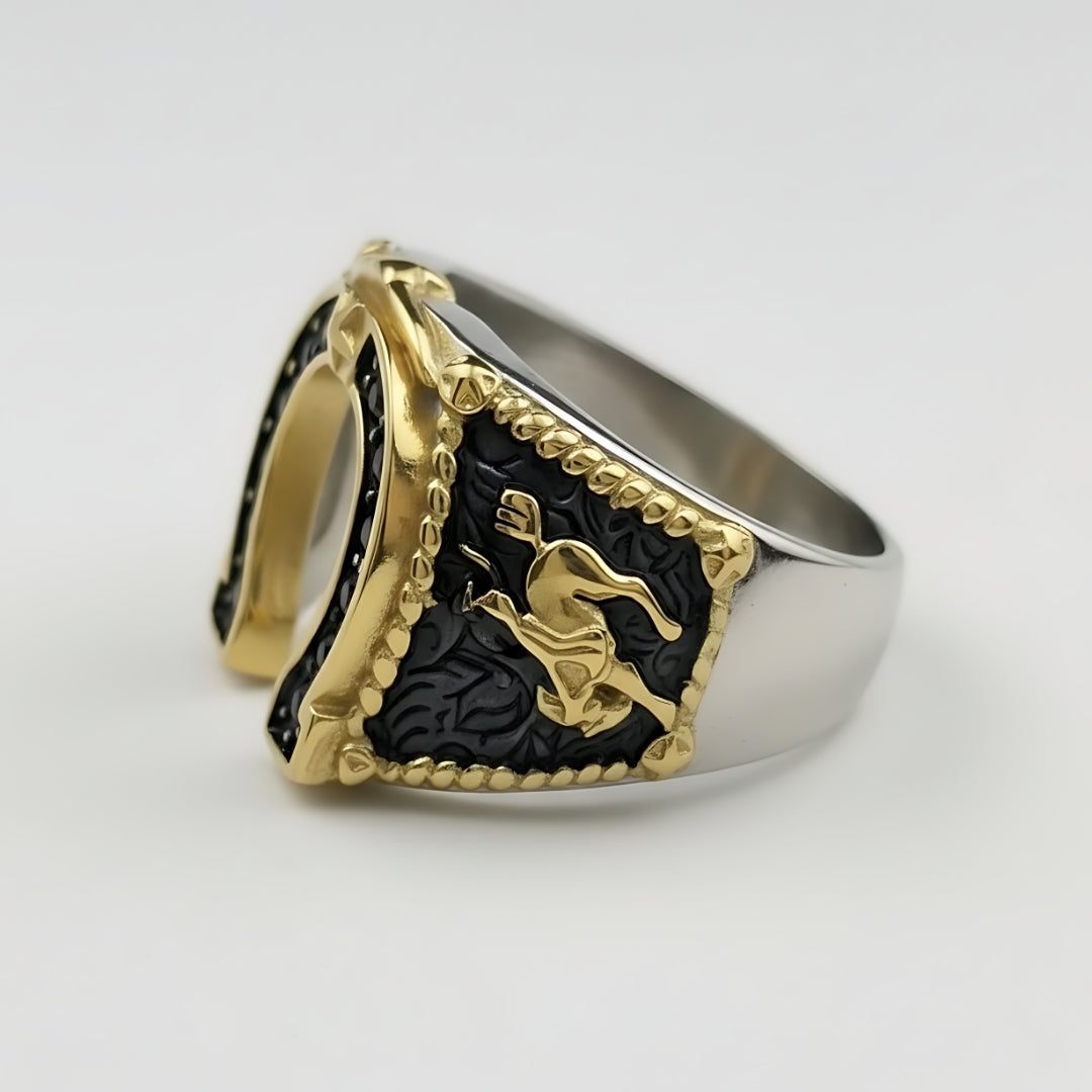 Bold Luck Ring Perth Australia Houseofhide photographed in warm light revealing bold, regal craftsmanship.