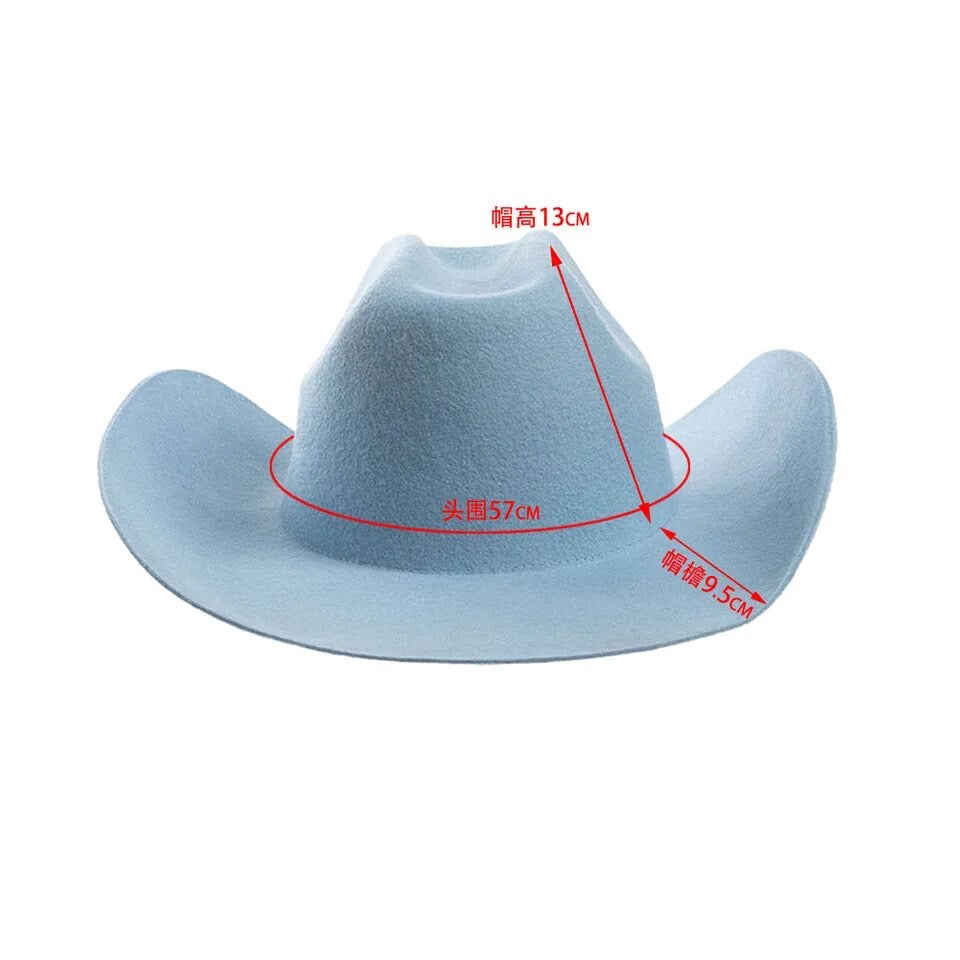 Cattleman Rancher 100% wool cowboy hat with felt finish, featuring a concave shape and wide brim