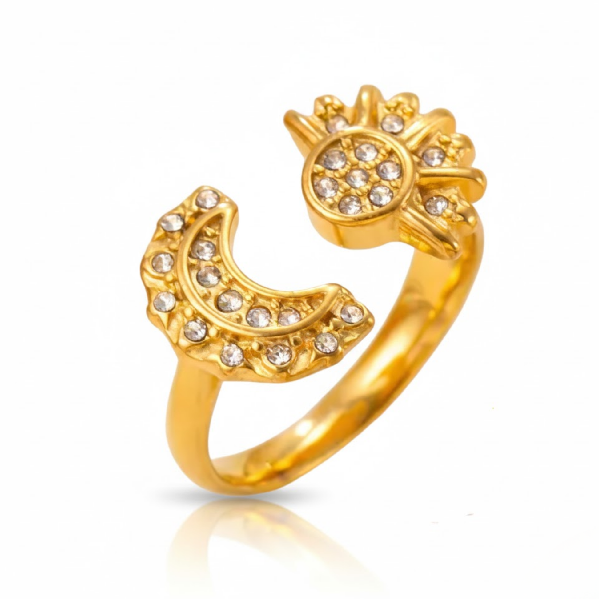 Celestial Glow Ring Set Perth Australia handcrafted statement rings with cubic zirconia sparkle from House of Hide