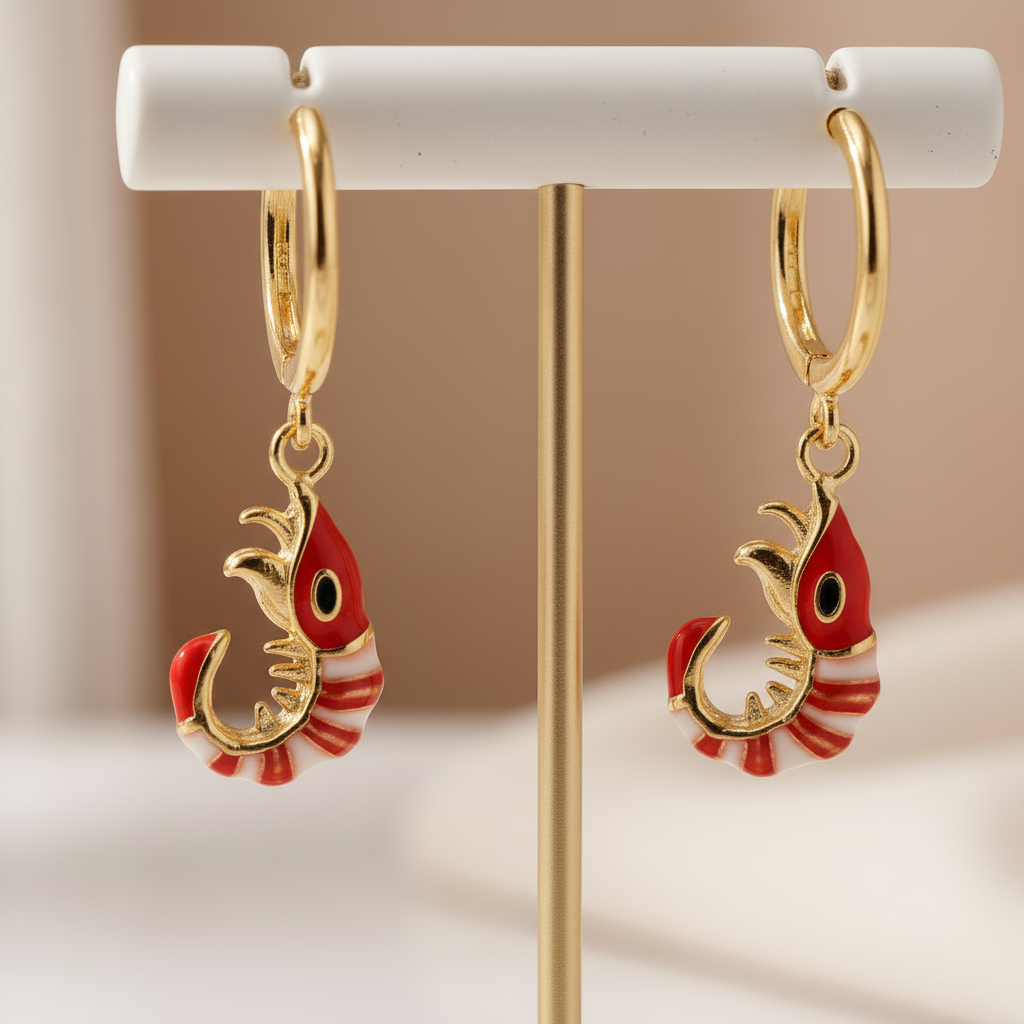 House of Hide Coral Reef Shrimp Hoops Perth Australia playful summer ocean-inspired jewellery
